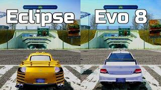 NFS Most Wanted Mitsubishi Eclipse vs Mitsubishi Lancer Evo 8 - Drag Race