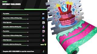 All Fortnite 3rd Birthday Challenges and FREE REWARDS  Fortnite Birthday