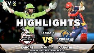 Lahore Qalandars vs Karachi Kings  Full Match Highlights  Match 23  8 March  HBL PSL 2020  MA2