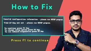 How to fix press f1 to continue in computer startup  Fix computer startup f1 error  Date time