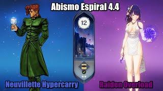 Abismo Espiral - Spiral Abyss 4.4  Neuvillette C1 & Raiden C3  Genshin Impact