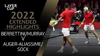 BerrettiniMurray v Auger-AliassimeSock Extended Highlights  Laver Cup 2022