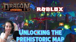 ROBLOX DRAGON ADVENTURES HOW to UNLOCK the PREHISTORIC MAP * REACTION * Fossil Mission Locations