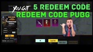 NEW 5 REDEEM CODE PUBG WORKING AND WITH PROOF  TODAY 2024.