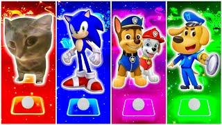 Chipi Chapa Cat  Sonic Prime  PAW Patrol  Sheriff Labrador  Who Is Best? in Tiles Hop EDM Rush