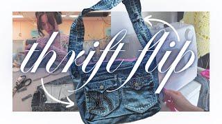 upcycling jeans into a messenger bag - thrift flip