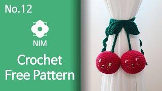 No.12 Cherry Shaped curtain tieback crochet free pattern
