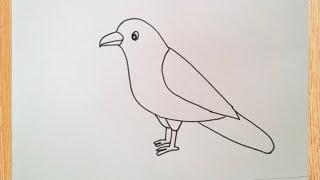 how to draw crow drawing easy step by step@aaravdrawingcreative1112