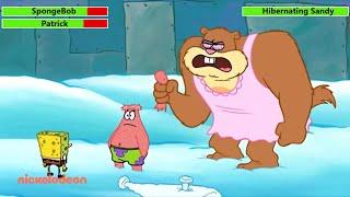 Spongebob & Patrick vs. Sandy with healthbars