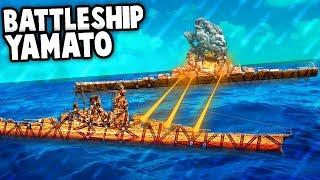 Epic BATTLESHIP YAMATO vs Montana in FORTS  Forts Gameplay - Epic Battleships Custom Map