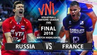 Russia v France  Final VNL 2018  Match Highlights