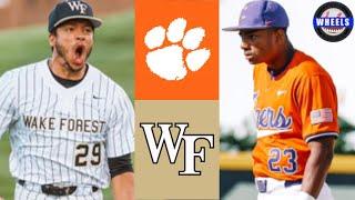 #2 Clemson vs #12 Wake Forest CHASE BURNS WAS ELECTRIC  2024 College Baseball Highlights