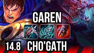 GAREN vs CHOGATH TOP  44k DMG 827 500+ games  NA Master  14.8
