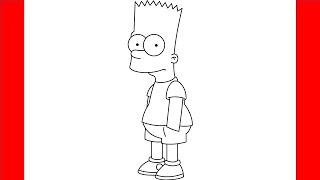 How To Draw Bart Simpson From The Simpson - Step By Step Drawing
