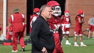 Sam Pittman talks first spring scrimmage standouts through nine practices