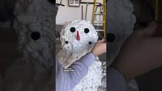 DIY melted snowman #outdoordecor #snowmanmaking
