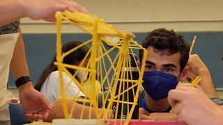 Students Build Bridges with Spaghetti Noodles at JHU