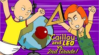 Caillou Gets Ungrounded Caillou and Leo Battle On First Day Of School 2nd Grade And Get Ungrounded