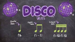 Easy Rhythm Exercise 4 PlayAlong Ta TiTi TikaTika - DISCO Version #musiceducationforkids