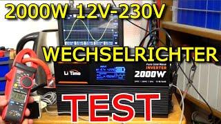 2000W 12V-230V Wechselrichter Test f. Insel Solaranlage Wohnmobil Stromspeicher Balkonkraftwerk