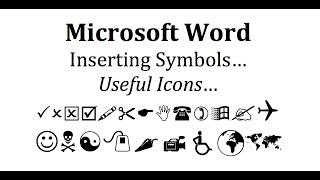 Insert icons symbols and special characters in Microsoft word