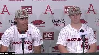 Wehiwa Aloy Gage Wood discuss Arkansas Game 2 win over Ole Miss