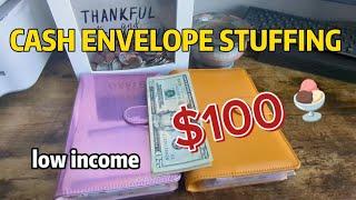 Cash envelope stuffing $100 low income July 23 2023