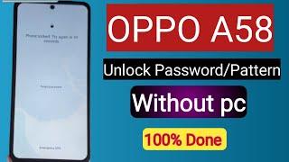 Hard Reset Oppo A58 Forgot Pattern screen lockoppo A58 unlock  Password