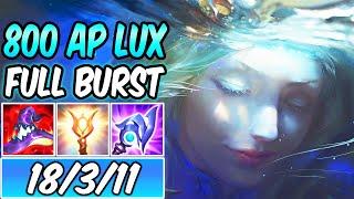 FULL BURST 800 AP LUX MID  Build & Runes  ELEMENTALIST LUX MID GAMEPLAY  League of Legends