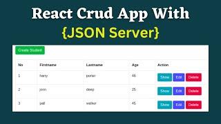 React Axios Crud App with JSON server  ReactJS Axios Rest API  React Crud App with JSON server