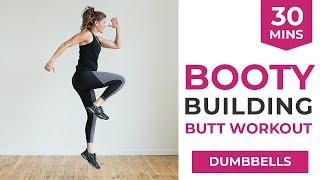 30-Minute BOOTY BUILDING Workout The 6 BEST Glute Exercises At Home  Dumbbells