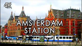 【4k】Amsterdam Centraal Station -  Netherlands Walking Tour 27 minutes  4k l 60 UHD ASMR
