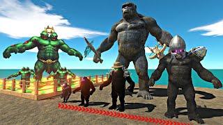 Radiation Two Head Zombie Goro vs King Kong Evolution RadiationTemple-Animal Revolt Battle Simulator