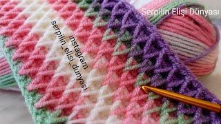 Çok Kolay Tığ İşi Bebek Battaniyesi Örgü Modeli  Trend Örgü Battaniye Modelleri #crochet #Knitting