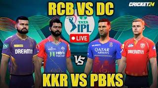 RCB VS DC  KKR VS PBKS  IPL Tournament Live Gameplay