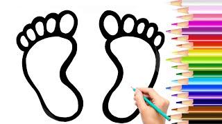 How to draw a feet a hand and an octopus. Very Easy Step by Step