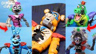 All Shattered ANIMATRONICS Compilation Glamrock Freddy Monty Bonnie Chica and Roxanne Wolf clay