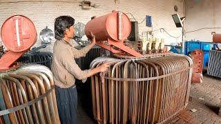 Talented electricians build a 635 KVA electric power transformer