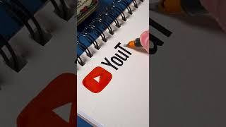 Lettering YouTube logo #shorts