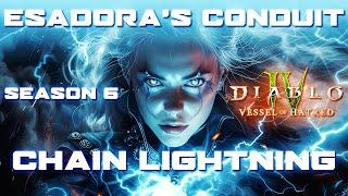 Diablo 4 Season 6 Sorcerer Build Esadoras Conduit Chain Lightning Energy for S6 Vessel of Hatred