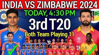 India vs Zimbabwe 3rd T20 Match 2024  India vs Zimbabwe T20 Playing 11  Ind vs Zim 2024