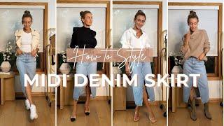 HOW TO STYLE A LONG DENIM SKIRT  8 Denim Skirt Outfit Ideas to Transition from Summer to Fall 