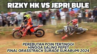 Duel Panas Bergesekan Jepri Bule vs Rizky HK Perebutan Poin Tertinggi Final Grasstrack Sukabumi 2024