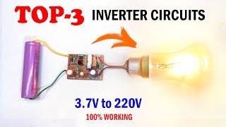 Top3 Best useful Inverter Circuits  How to make inverter at home 12V to 220V