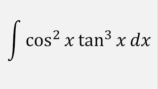 Integration by u Substitution Integral of cos^2x*tan^3x dx