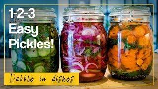 Super easy 1-2-3 pickle recipe Cucumber carrots & onions