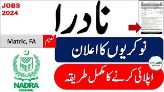 Latest Nadra jobs 2024   How to apply for this job