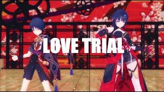 MMDLove trial恋愛裁判ScaramoucheGenshin ImpactRaiden MeiHonkai Impact