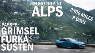 Road trip to Alps. Switzerland’s best passes Susten Grimsel Furka and Great St Bernard. 4K
