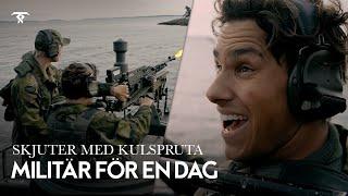 MILITÄR - FÖR EN DAG - Skjuter med kulspruta & Blir lämnad i havet